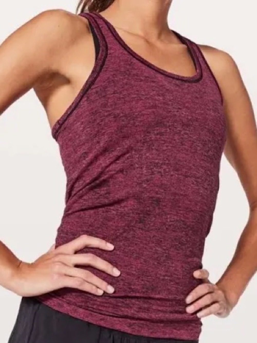 Lululemon Swiftly Tech Racerback Tank Top Heathered Berry Rumble Size 10